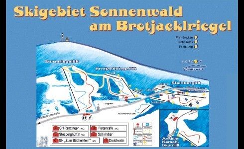 Pistenplan / Karte Skigebiet Schönberg, 