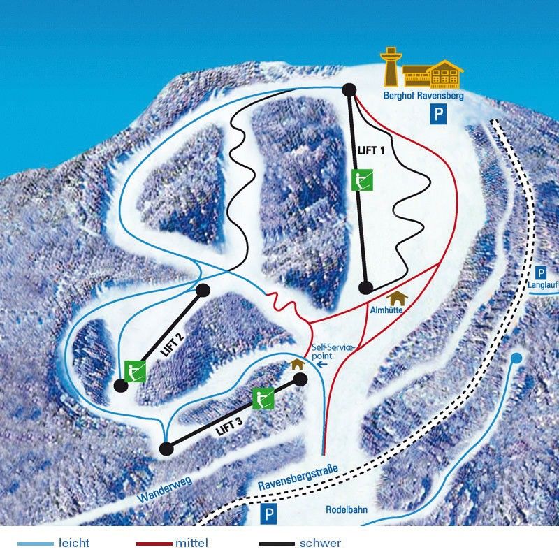 Pistenplan / Karte Skigebiet Bad Sachsa, Deutschland