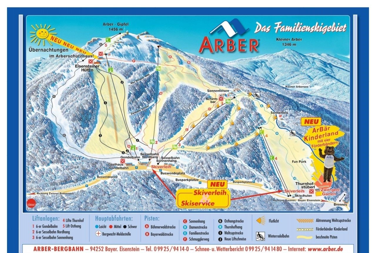 Pistenplan / Karte Skigebiet Lindberg, Deutschland