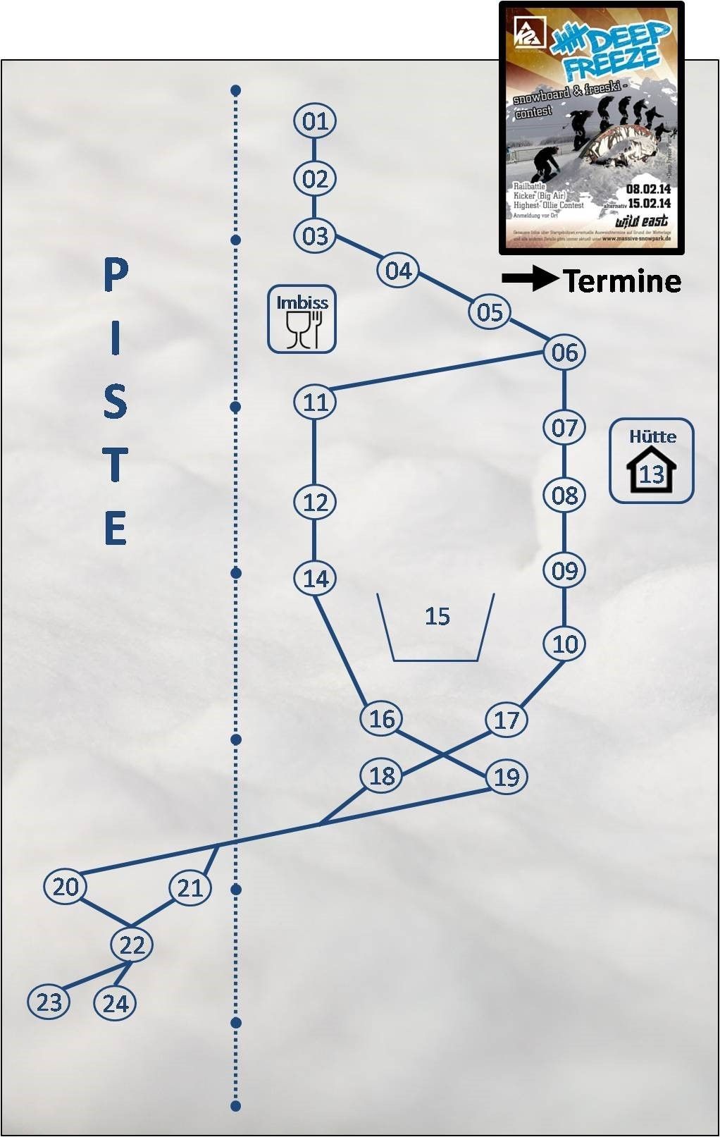 Pistenplan / Karte Skigebiet Hermsdorf, Deutschland